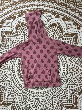 kate quinn Dusty lavender Hoodie Sweater with Dark Floral Print